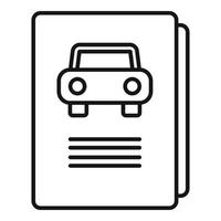 Driving school book icon, outline style vector