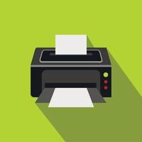 Photo printer icon, flat style vector