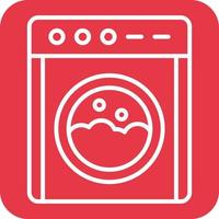 Laundry Machine Line Round Corner Background Icons vector