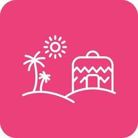 Desert House Line Round Corner Background Icons vector