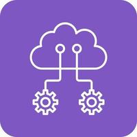 Cloud Interface Line Round Corner Background Icons vector