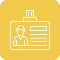 ID Card Line Round Corner Background Icons vector