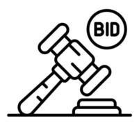 Auction Line Icon vector