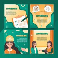 Mental Health Counseling Social Media Template vector