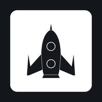 Universal rocket icon, simple style vector