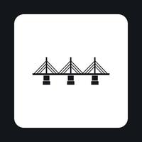 Bridge with triangular supports icon, simple style vector