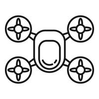 icono de drone de entrega, estilo de contorno vector