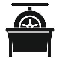 Tire fitting calibration icon, simple style vector