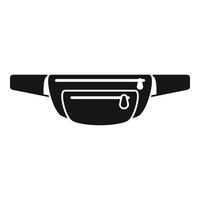 Waist bag luggage icon, simple style vector