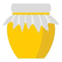 icono de tarro de miel fresca, estilo plano vector