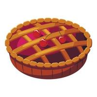 Pie icon, cartoon style vector