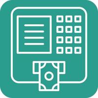 ATM Line Round Corner Background Icons vector