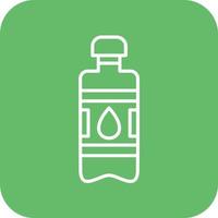 Water Bottle Line Round Corner Background Icons vector