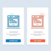 Browser Internet Code Coding  Blue and Red Download and Buy Now web Widget Card Template vector