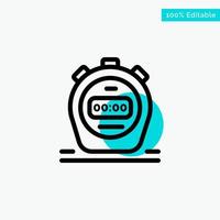 Timer Stopwatch Watch turquoise highlight circle point Vector icon