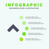 Arrow Up Forward Solid Icon Infographics 5 Steps Presentation Background vector