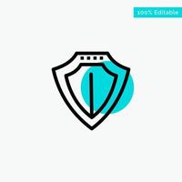 Shield Protection Locked Protect turquoise highlight circle point Vector icon