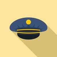 Electric train driver cap icon, flat style vector