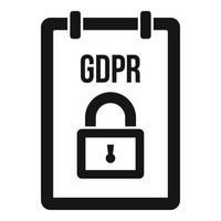 icono de información personal gdpr, estilo simple vector