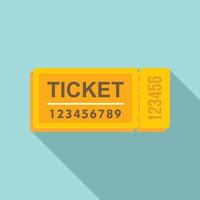 Travel bus ticket icon, flat style vector