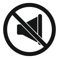 No sound noise icon, simple style vector