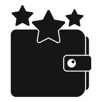 Sale bonus star wallet icon, simple style vector