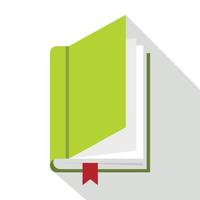 Book with bookmark icon, flat style vector