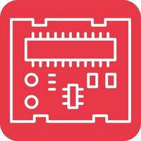 iconos de fondo de esquina redonda de línea de placa pcb vector