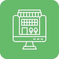Online Store Line Round Corner Background Icons vector