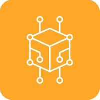 iconos de fondo de esquina redonda de línea de cubo vector