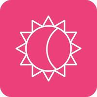Solar Eclipse Line Round Corner Background Icons vector