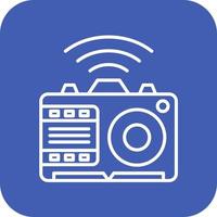 Smart Camera Line Round Corner Background Icons vector