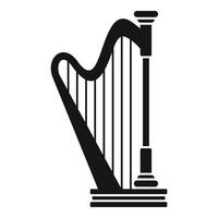 Harp lesson icon, simple style vector