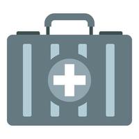 First aid kit icon, flat style vector