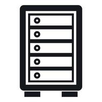 icono de caja fuerte de seguridad, estilo simple vector