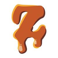 Letter Z from caramel icon vector