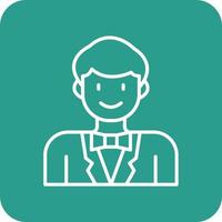 Actor Line Round Corner Background Icons vector