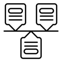 icono de línea de lista trapezoidal vector