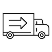 Delivery truck icon, outline style vector