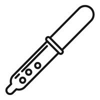 Nanotechnology pipette icon, outline style vector