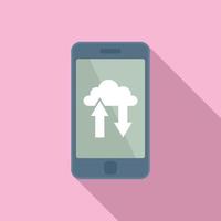 Phone cloud remote control icon, flat style vector