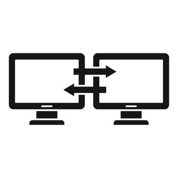 Monitor remote control icon, simple style vector