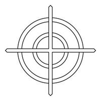 Crosshair icon in outline style vector