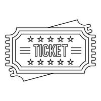 Ticket icon, outline style vector