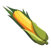 Corn icon, cartoon style vector