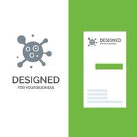 Atom Molecule Science Grey Logo Design and Business Card Template vector