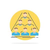 team build structure business meeting Flat Color Icon Vector