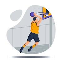 concepto de jugador de baloncesto vector