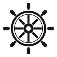 icono de rueda de barco de mar, estilo simple vector