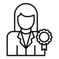 Professional Female Line Icon vector